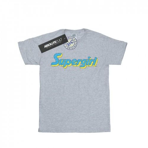 DC Comics Mens Supergirl Crackle Logo T-Shirt