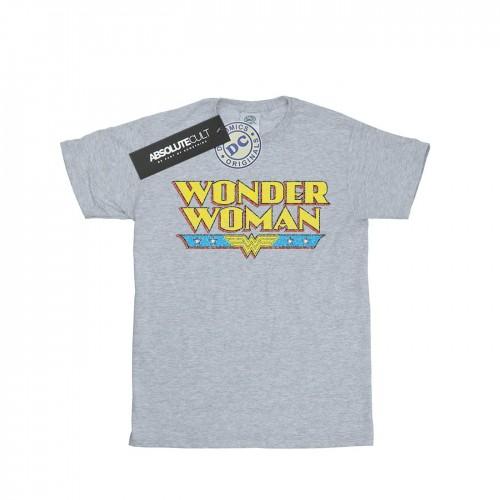DC Comics Mens Wonder Woman Crackle Logo T-Shirt