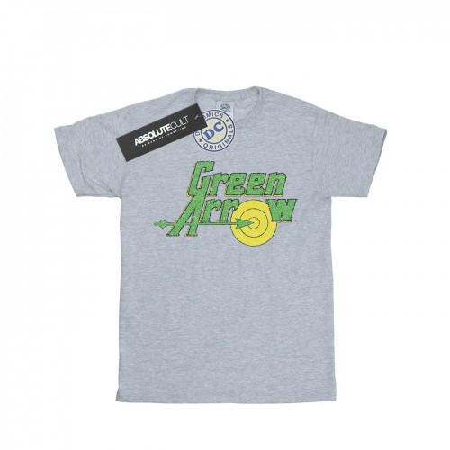 DC Comics Mens Green Arrow Crackle Logo T-Shirt