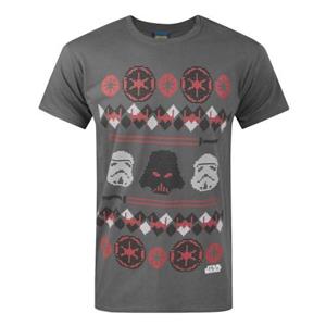 Star Wars Mens Darth Vader Fair Isle Christmas T-Shirt