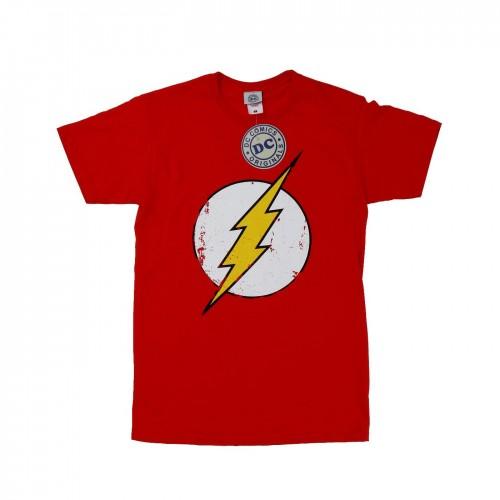 DC Comics Mens Flash Distressed Logo T-Shirt