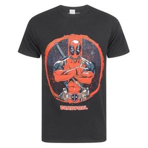 Marvel Official Mens Deadpool Arms Crossed T-Shirt