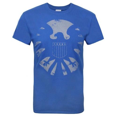 Marvel Official Mens Avengers Distressed Shield T-Shirt