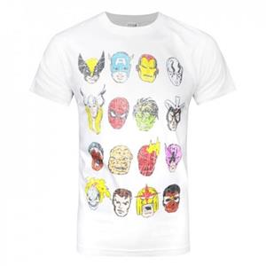 Marvel Official Mens Comics Heads T-Shirt