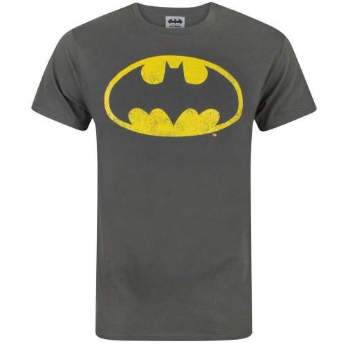 Batman Mens Distressed Logo T-Shirt