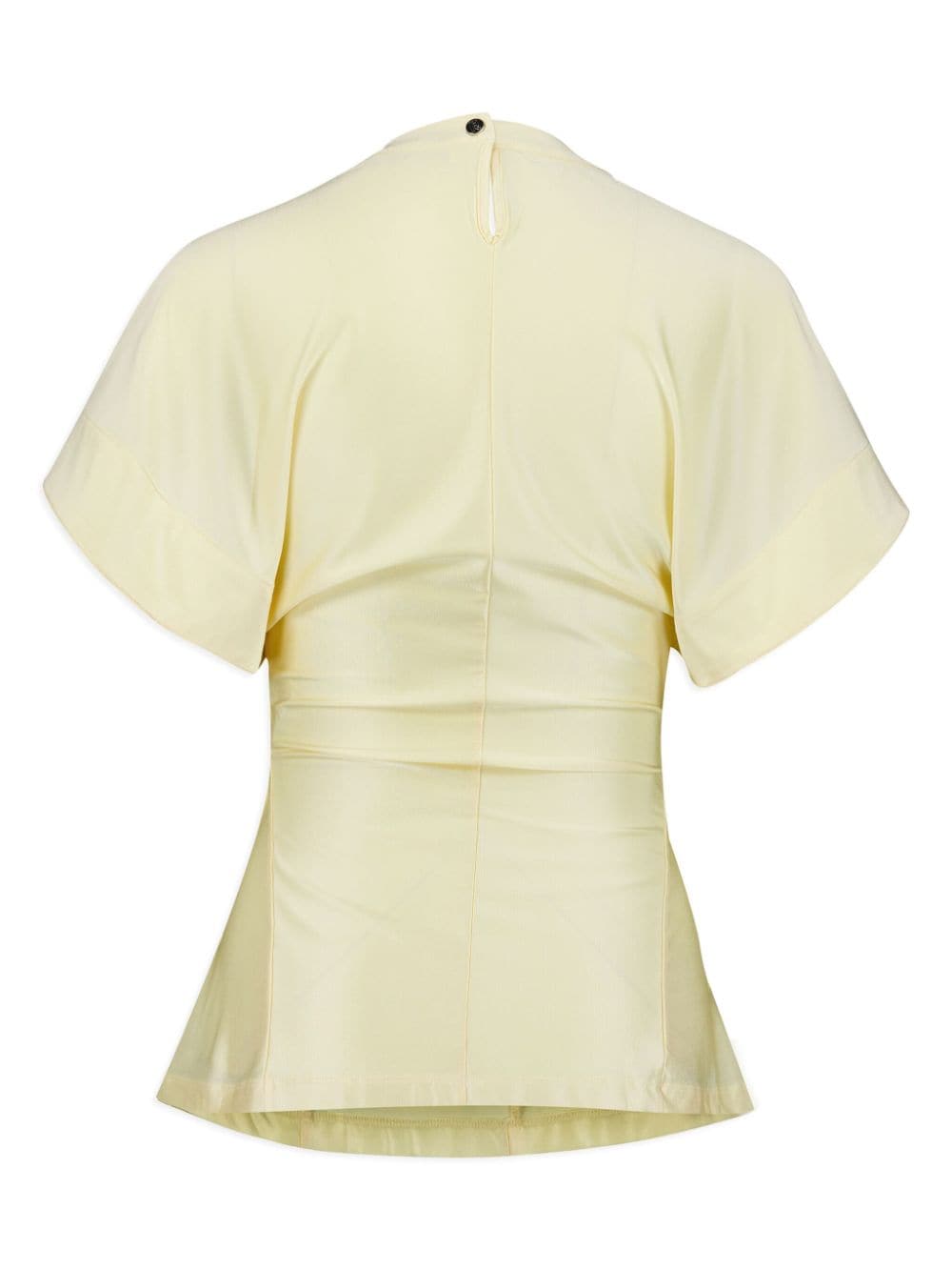 Rabanne Gedrapeerde blouse met ronde hals - Beige