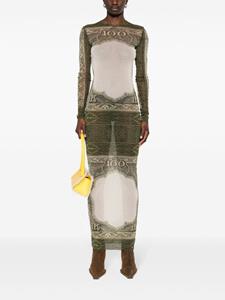 Jean Paul Gaultier Maxi-jurk met mesh - Wit