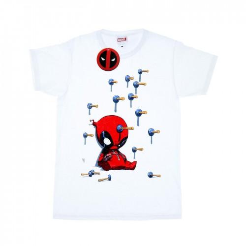 Marvel Mens Deadpool Cartoon Knockout T-Shirt