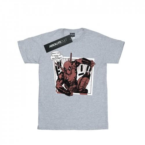 Marvel Mens Deadpool Breaktime Tacos T-Shirt