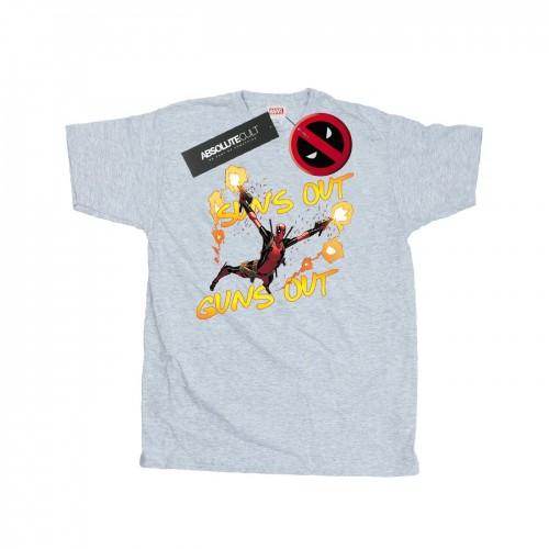 Marvel Mens Deadpool SunÂ´s Out Guns Out T-Shirt