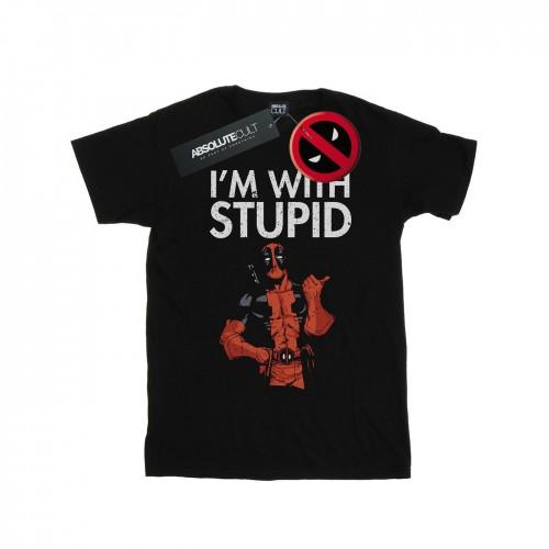 Marvel Mens Deadpool IÂ´m With Stupid T-Shirt