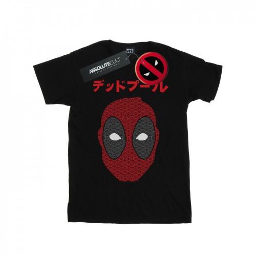 Marvel Mens Deadpool Japanese Seigaiha Head T-Shirt