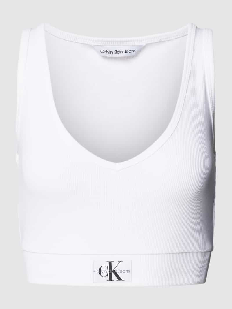 Calvin Klein Jeans Korte top met bandjes en labeldetail