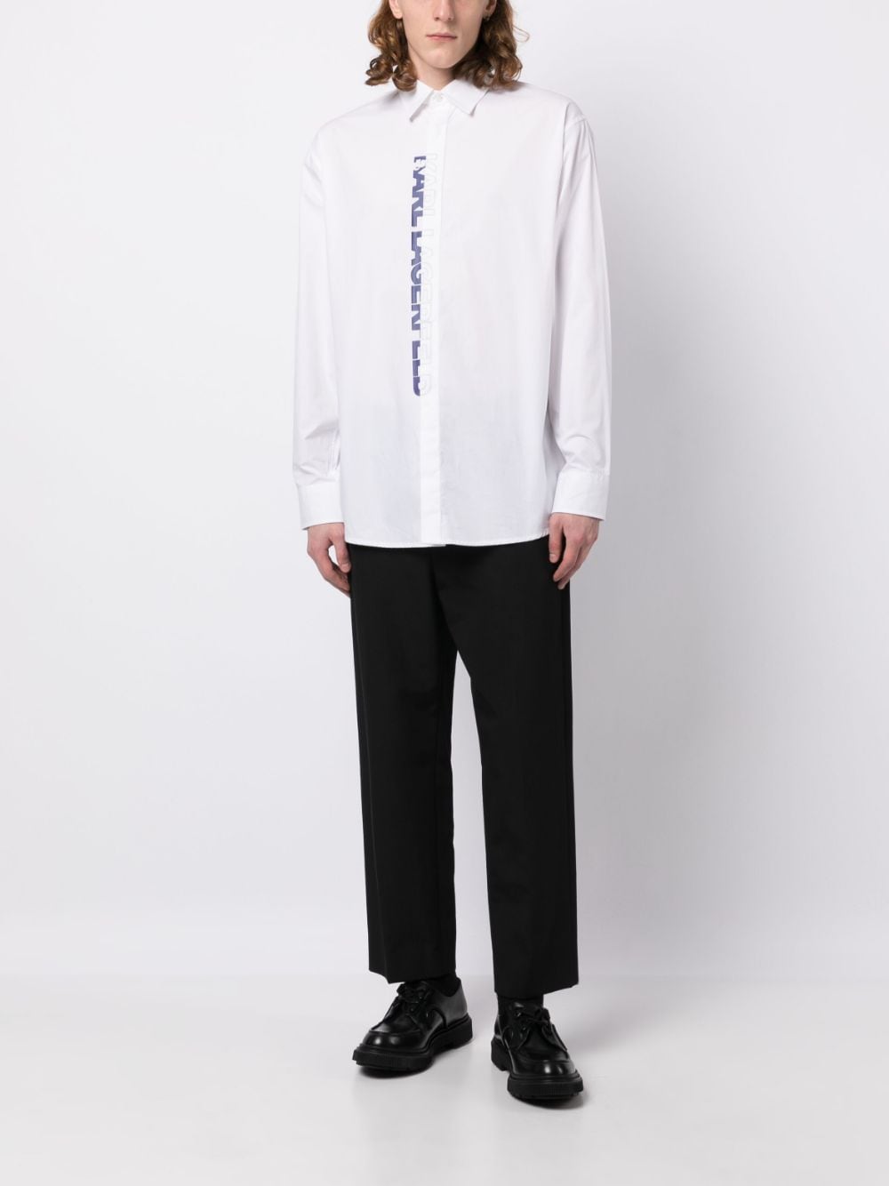 Karl Lagerfeld Overhemd met logoprint - Wit
