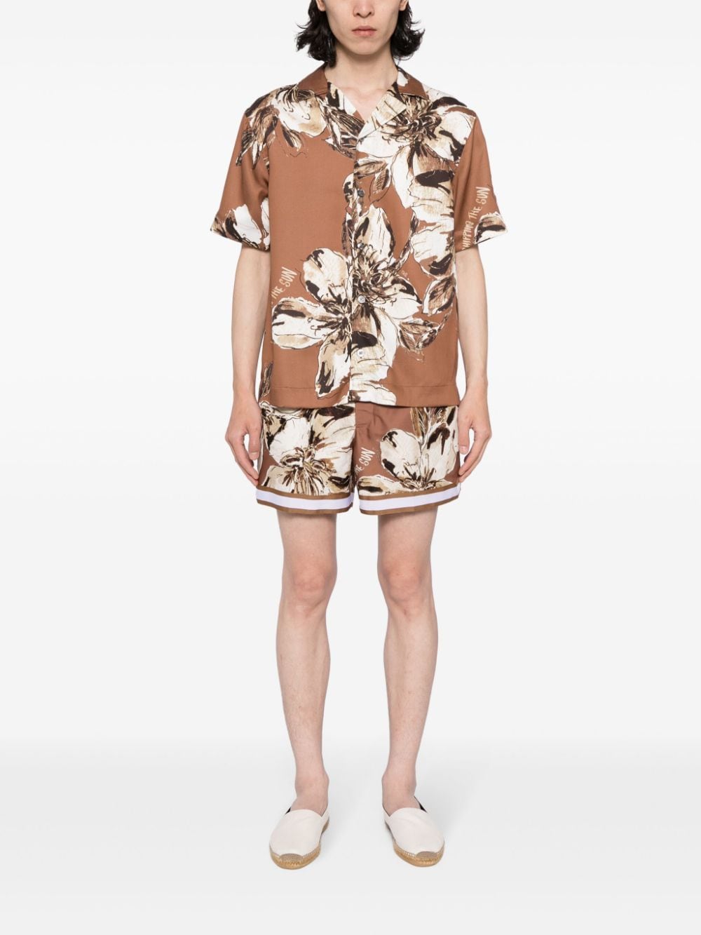 CHÉ Hopper overhemd met bloemenprint - Bruin