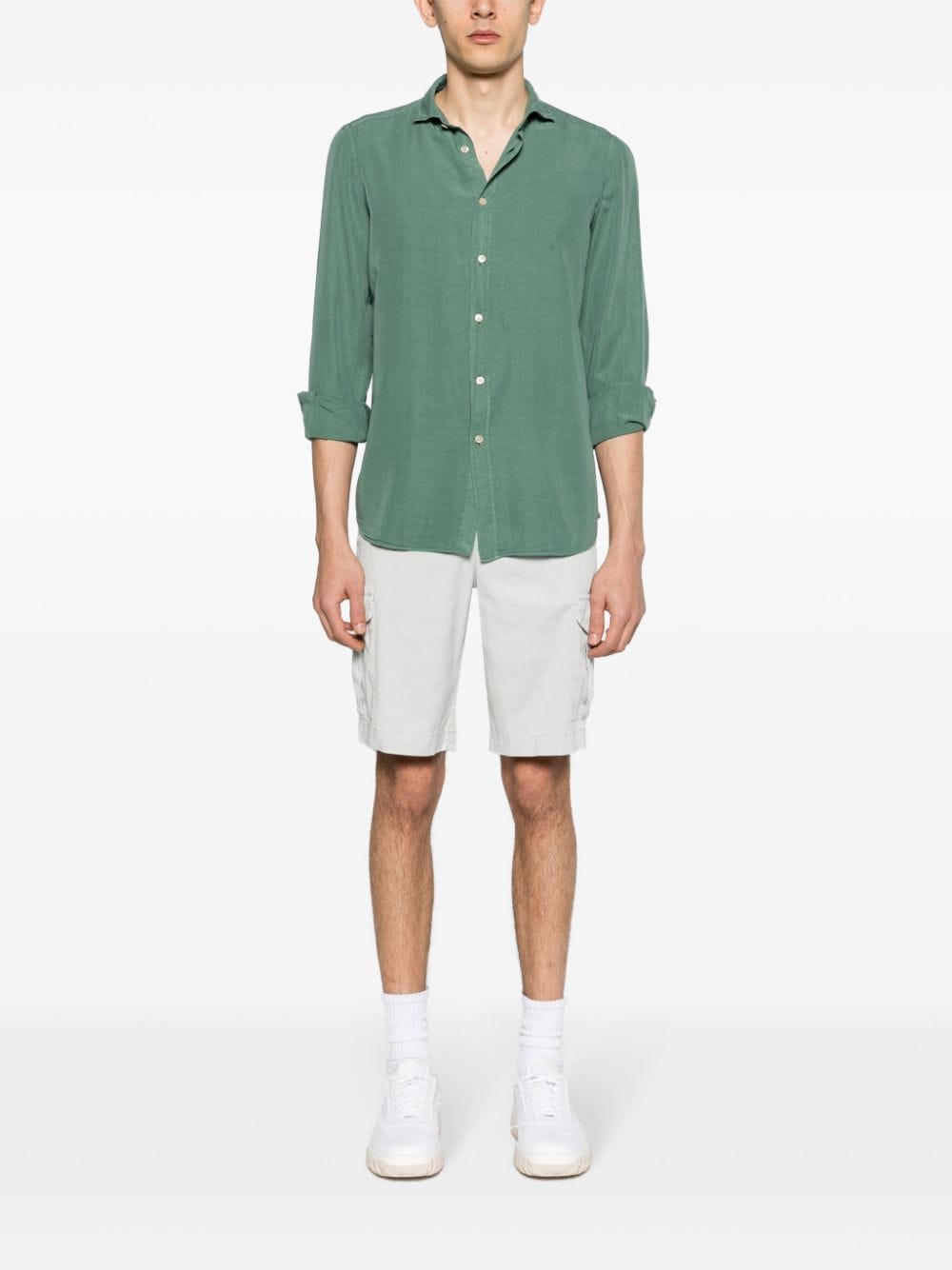 Boglioli spread-collar long-sleeve shirt - Groen