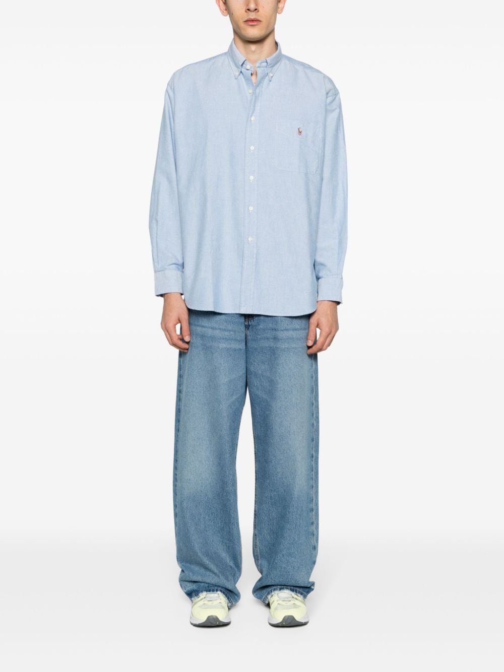 Polo Ralph Lauren Katoenen overhemd met borduurwerk - Blauw