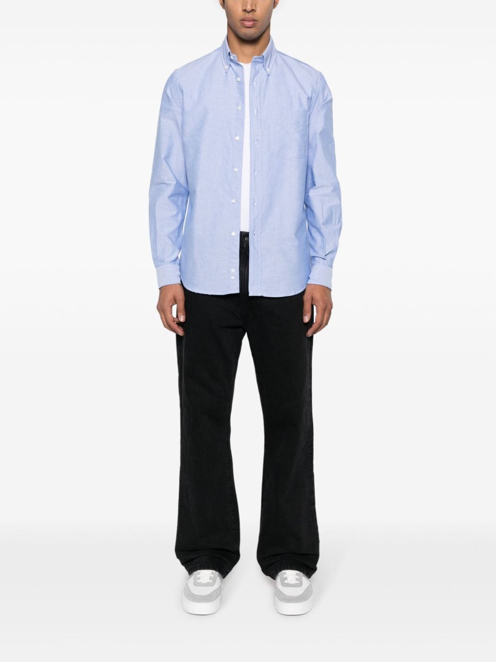 ASPESI button-down collar cotton shirt - Blauw