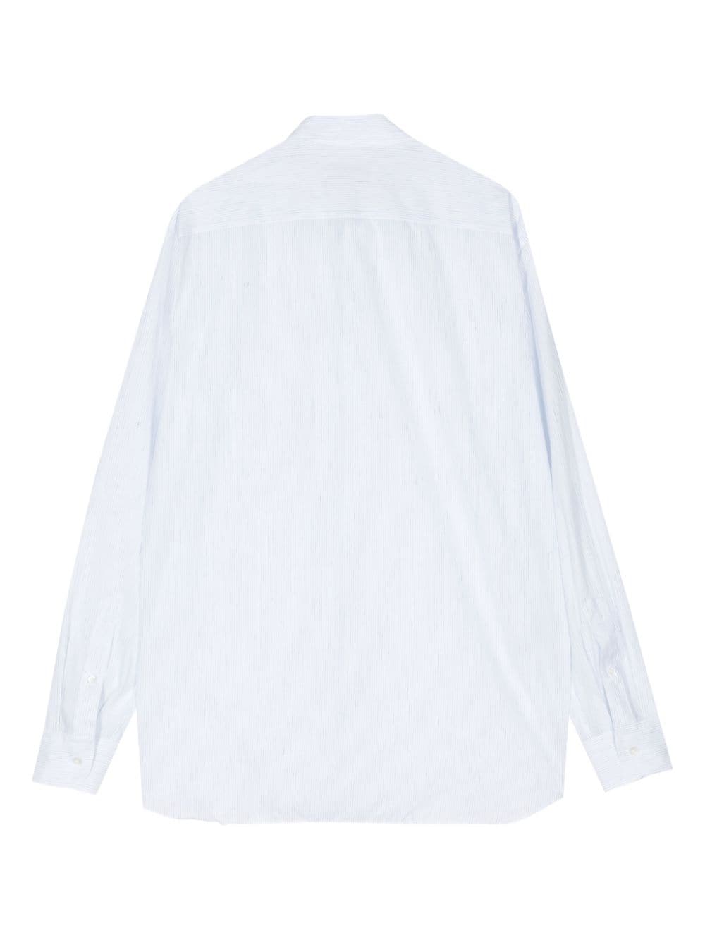 Lardini pinstriped long-sleeve shirt - Wit
