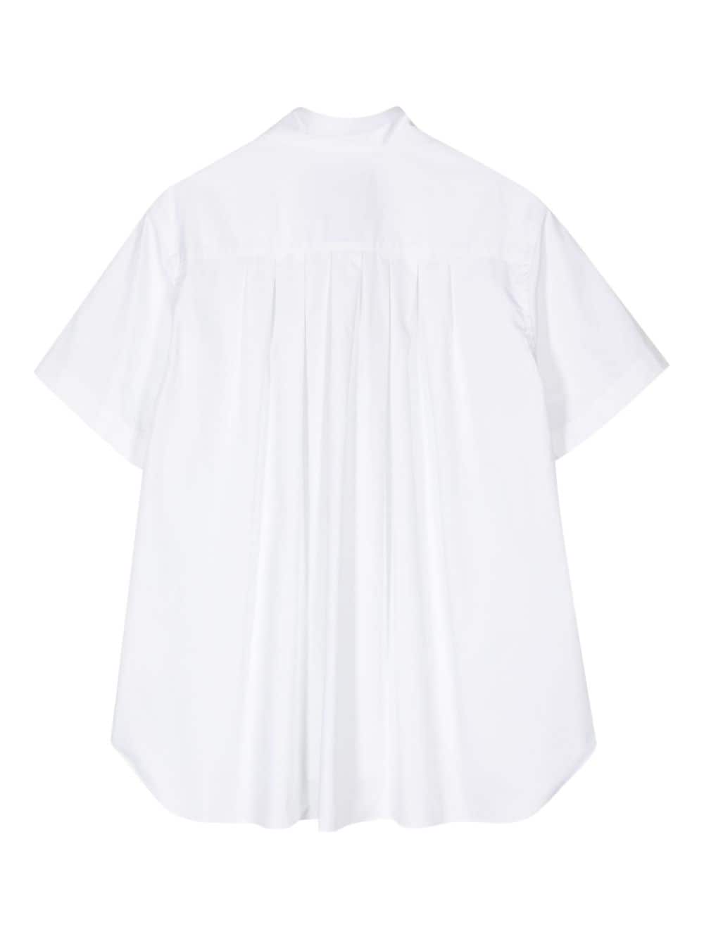 Fumito Ganryu Geplooid overhemd van katoenblend - Wit