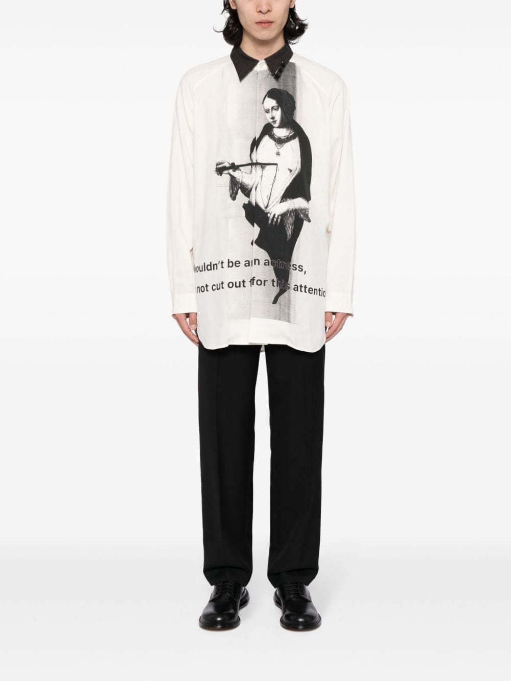 Yohji Yamamoto Puncture M A-Stabbing Women shirt - Wit