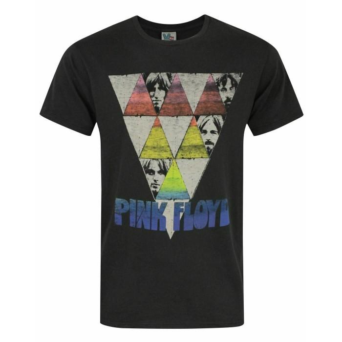 Pertemba FR - Apparel Junk Food Mens Triangles Pink Floyd T-Shirt
