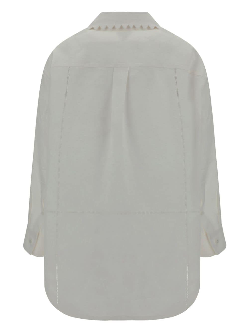 Bottega Veneta embroidered linen shirt - Wit