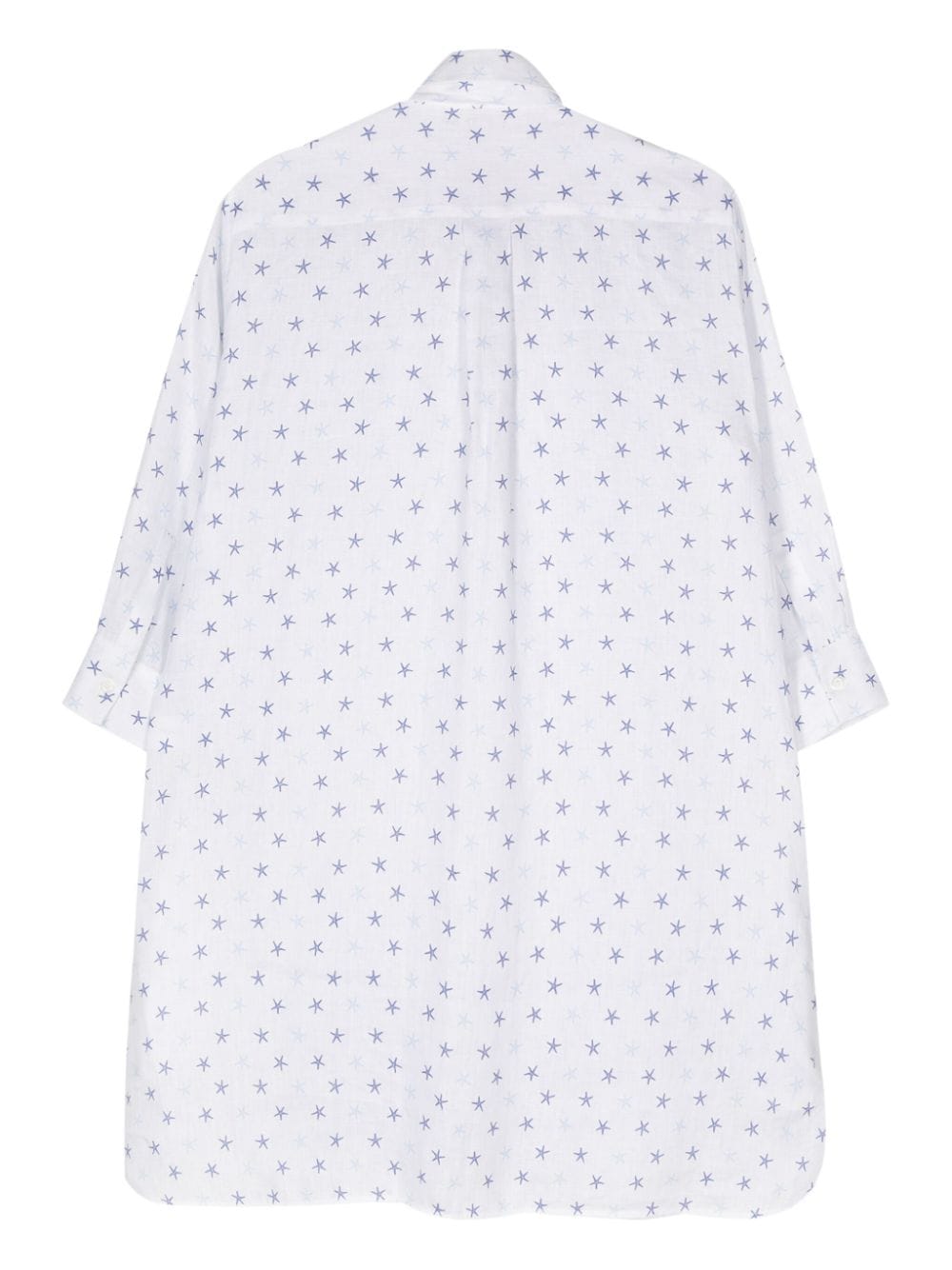 Mazzarelli Linnen blouse met print - Wit