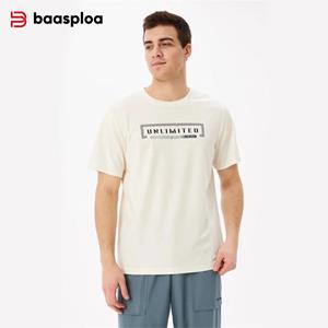 Baasploa Baapsloa Men T-Shirt Breathable Running Top Comfortable Quick Drying Breathable Training Series Men Outdoor Casual Short Sleeves