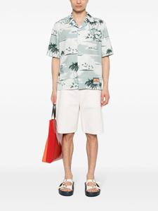 Maison Kitsuné Bowlingshirt met print - Blauw