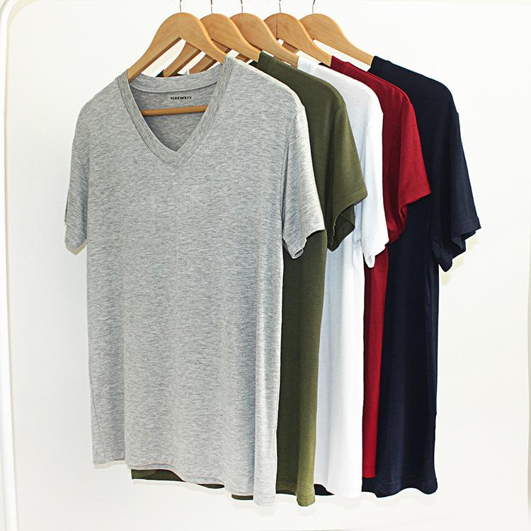 Phoca largha Men's Summer Stretchy T-Shirt Soft Breathable Short Sleeves Sleep T-shirts for Men V-Neck Casual Basic Tee Shirt Athletic Gym Workout Home T-shirts