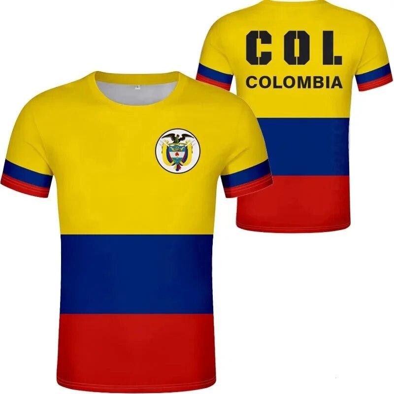Xin nan zhuang Colombia National Flag T-Shirt For Men Clothing 3d Printed Colombian Outdoor Casual Sportswear Tshirts Gym Tops O Neck Male Tees