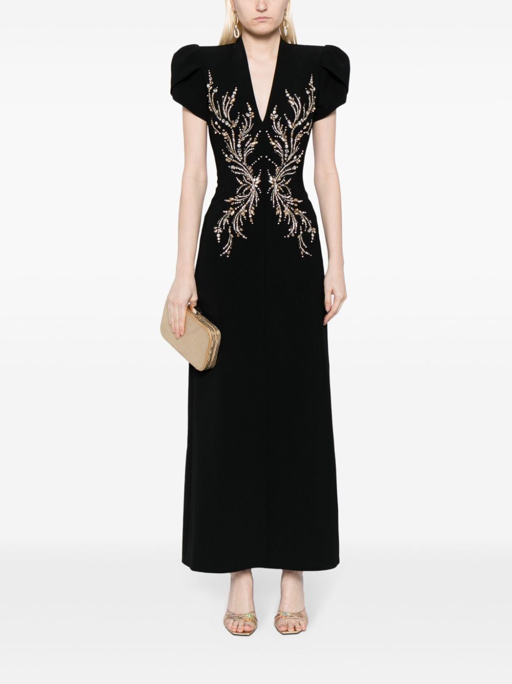 Jenny Packham Firefly maxi-jurk verfraaid met kristallen - Zwart