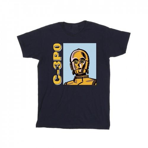 Star Wars Mens C3PO Line Art T-Shirt