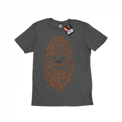 Star Wars Mens Chewbacca Text Head T-Shirt