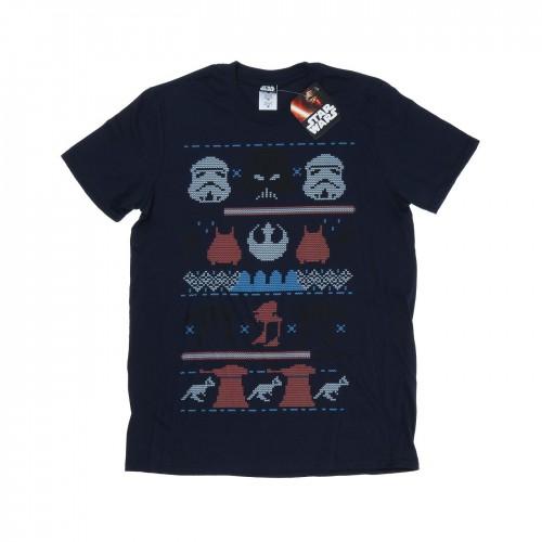 Star Wars Mens Dark Side Fair Isle Christmas T-Shirt