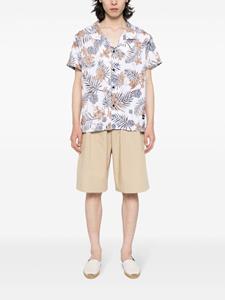 BOSS Beach overhemd met tropische print en korte mouwen - Wit