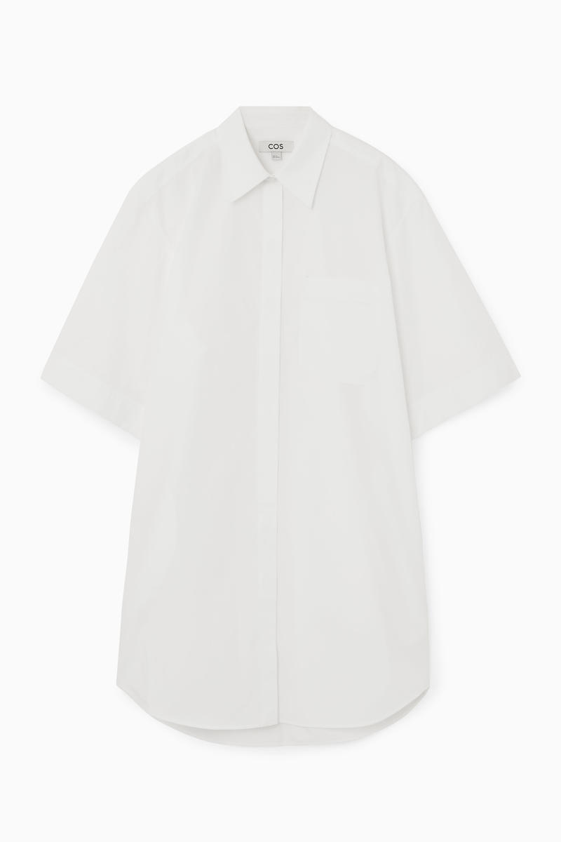 COS Oversized-Mini-Hemdblusenkleid Aus Popeline