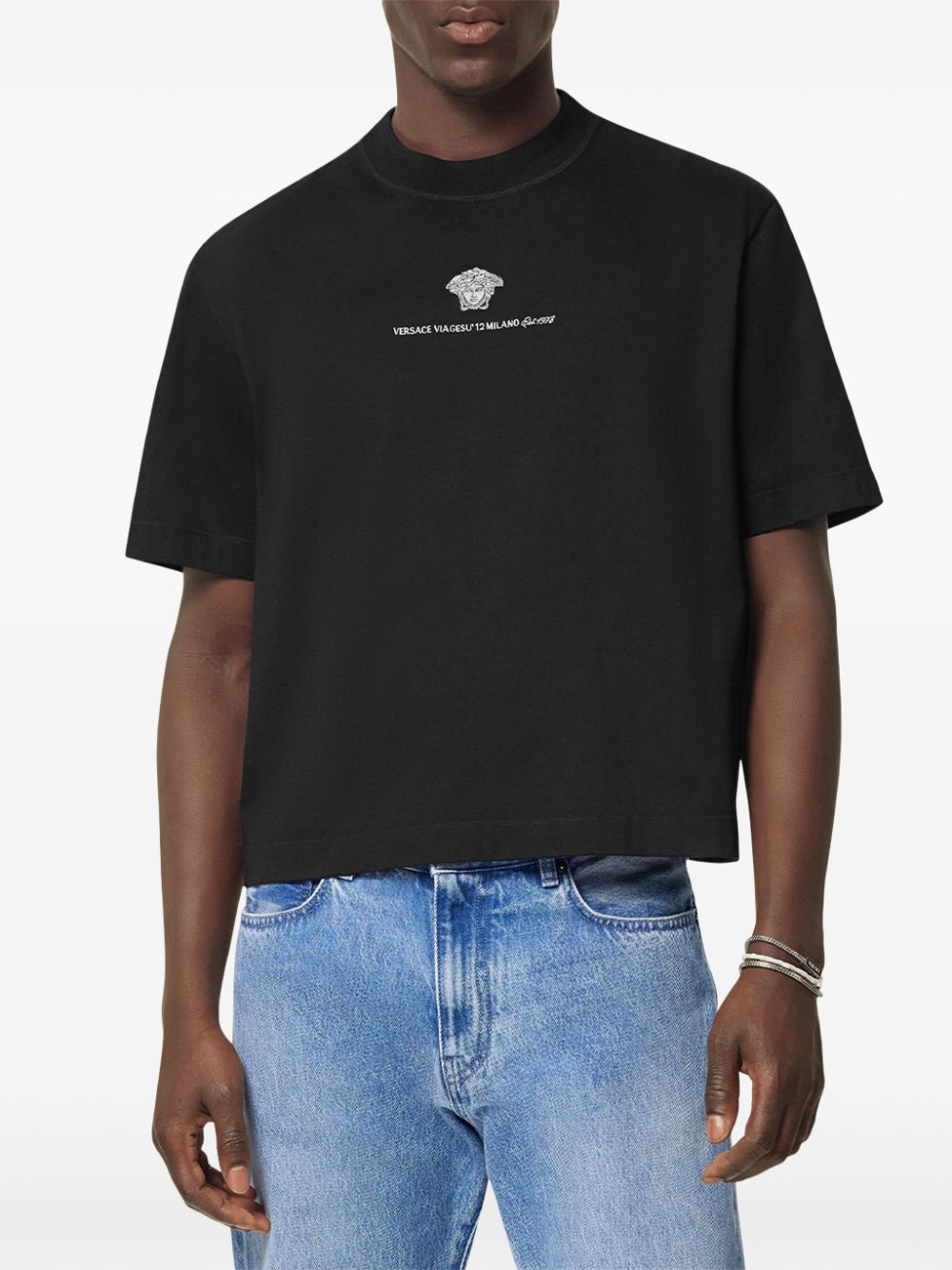 Versace Medusa Head-print cotton T-shirt - Zwart