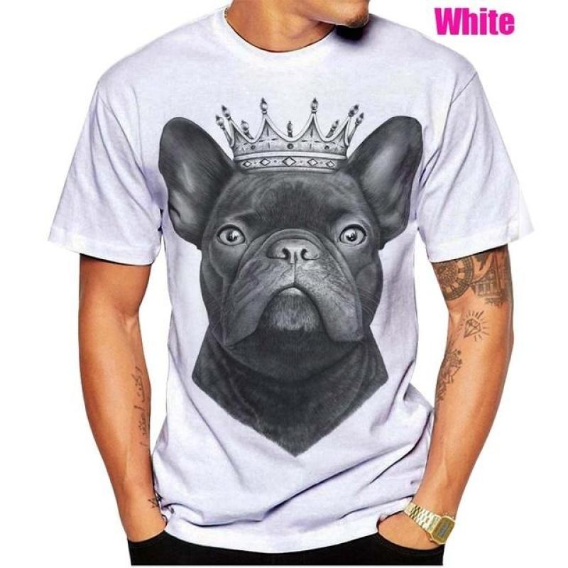 ETST 07 3D bedrukt T-shirt Franse Bulldog heren T-shirt zomer casual korte mouwen huisdier hond shirt top