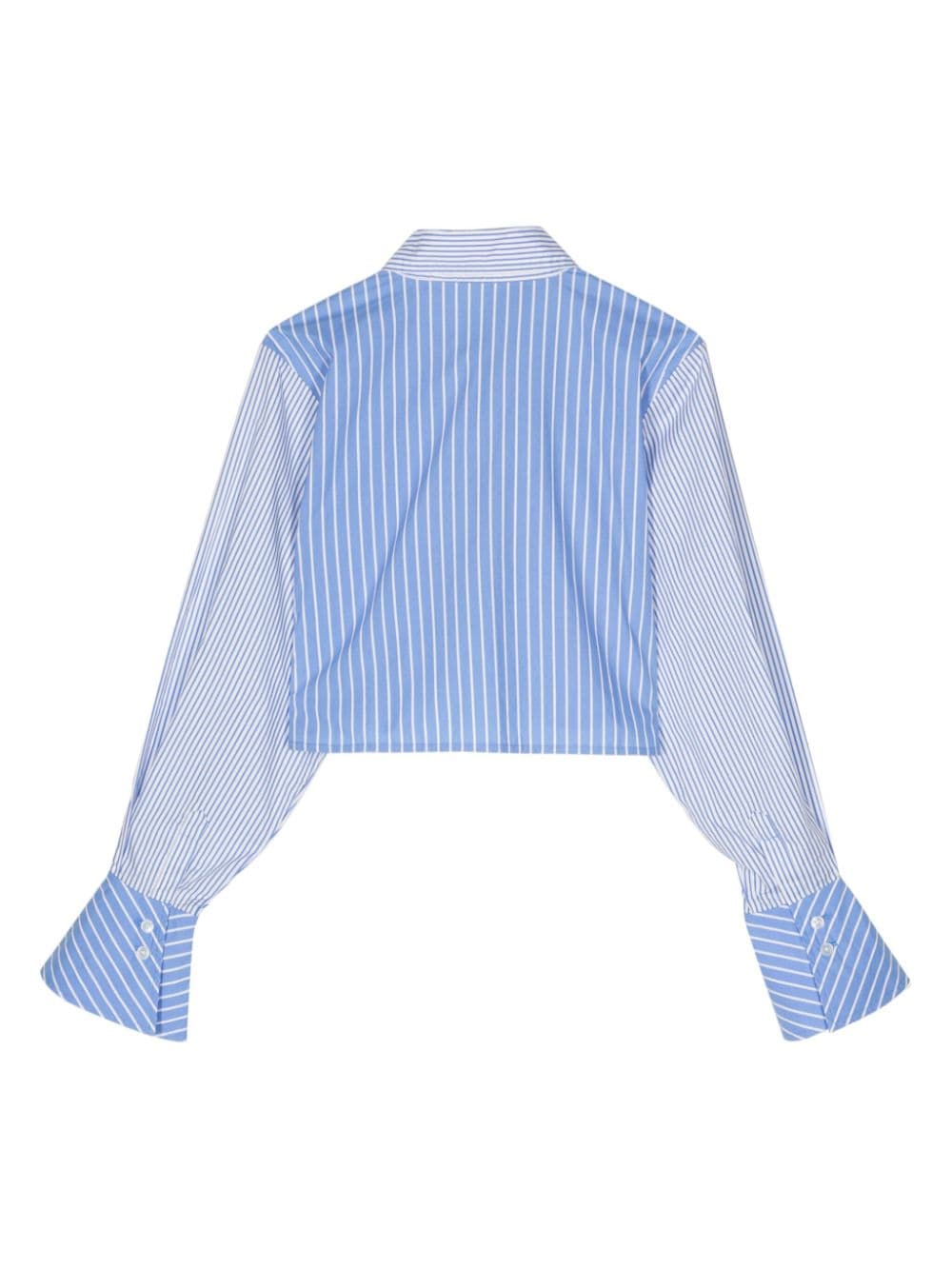 Faithfull the Brand stripped cropped cotton shirt - Blauw