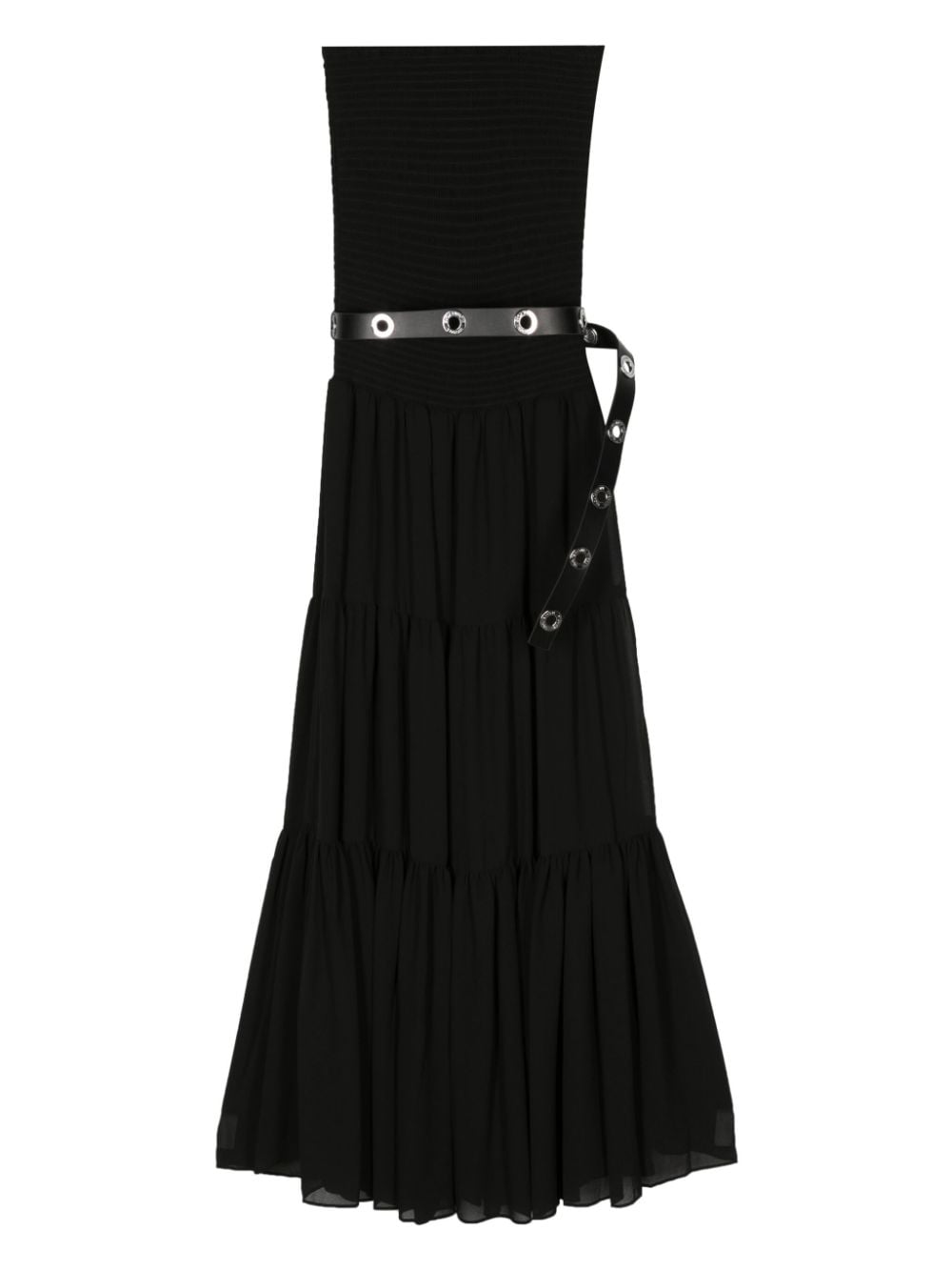 Michael Michael Kors Strapless maxi-jurk met geplooid effect - Zwart