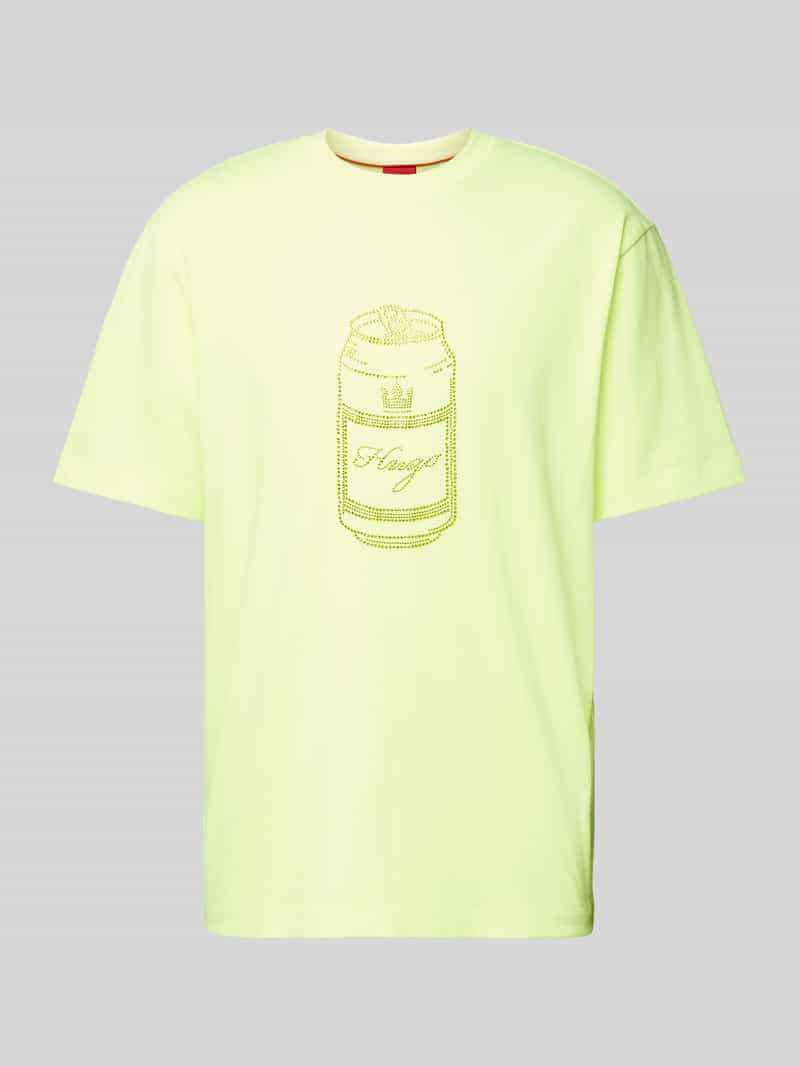 HUGO T-shirt met labeldetail, model 'Deondrin'