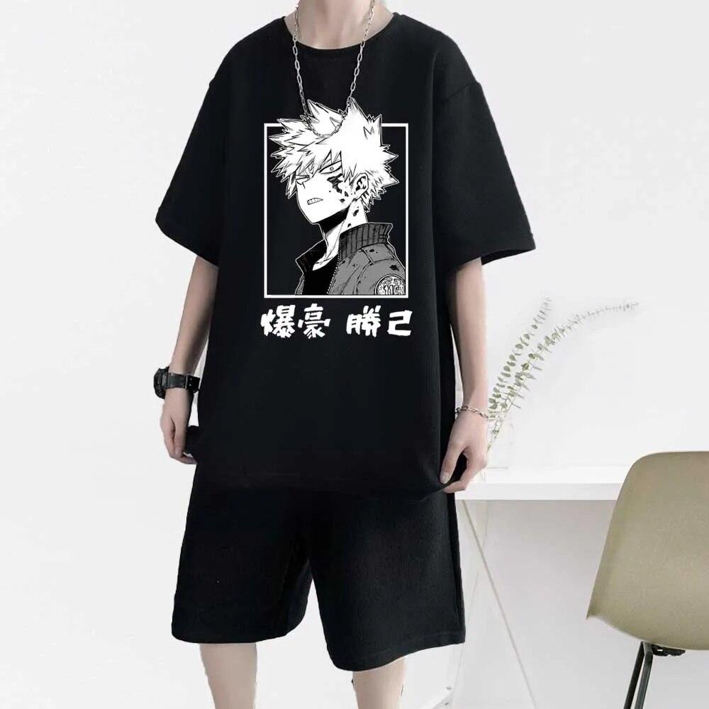 Xuhaijian02 Mijn Hero Academia T-shirts Casual Shorts Heren Sets Anime Oversized T-shirt Mannen Trainingspakken Joggingbroek Set Zomer Sportkleding