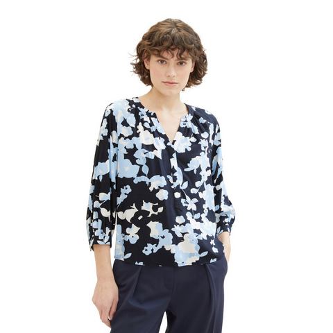 Tom Tailor Gedessineerde blouse met serafino-kraag