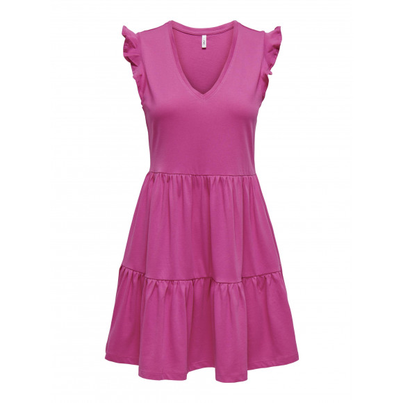 ONLY Jerseykleid "ONLMAY CAP SLEEVES FRILL DRESS"