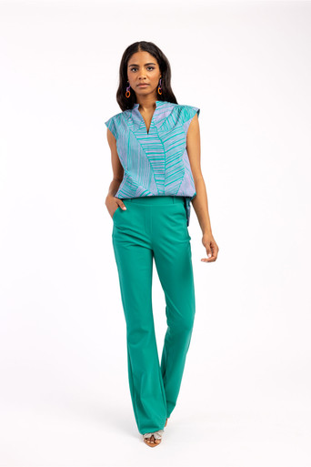 Studio Anneloes Flair LONG bonded trousers - smaragd - 09974
