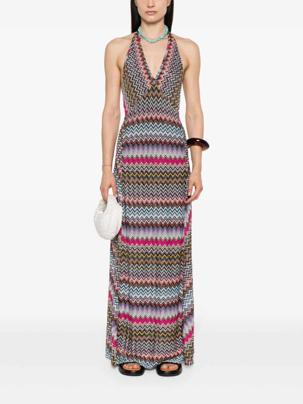 Missoni Maxi-jurk met zigzag patroon - Zwart