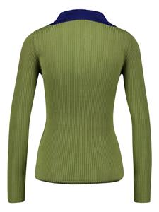 PAULA colour-block knitted top - Groen
