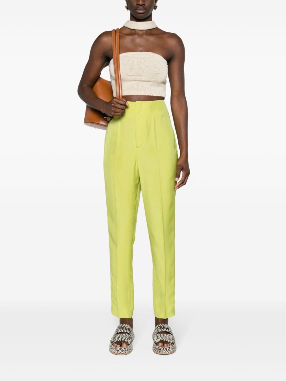 Ralph Lauren Collection high-waisted slim-fit trousers - Groen